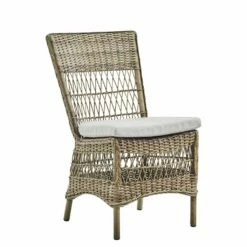 Geflochtener Gartenstuhl Mit Rückenlehne In Antikgrau - Gartenstuhl Fritzi