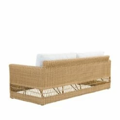 Geflochtenes Outdoor Loungesofa Aus Aluminium Und Polyrattan In Hellbraun - 3-Sitzer Joana -GARTENTRAUM Verkäufe geflochtenes outdoor loungesofa aus aluminium und polyrattan in hellbraun 3 sitzer joana5