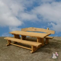 Gemütliche Sitzecke Aus Eichenholz Mit Zwei Bänken Und Tisch - Sitzgarnitur Lancelot