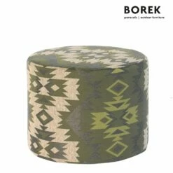 Gemusterter Gartenhocker Von Borek Aus Outdoor Stoff - Rund - Desio Hocker