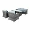 Graue Polyrattan Sitzgruppe - 5-Sitzer - Essecke Gurin 2 Graue Polyrattan Sitzgruppe - 5-Sitzer - Essecke Gurin -GARTENTRAUM Verkäufe graue polyrattan sitzgruppe 5 sitzer essecke gurin