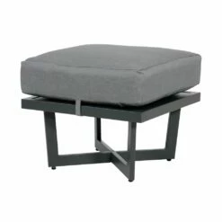 Grauer Alu-Loungehocker Mit Kissen - Gartenhocker Briun