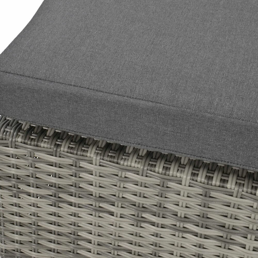 Grauer Gartenhocker Aus Polyrattan Mit Kissen - Hocker Irene 4 Grauer Gartenhocker Aus Polyrattan Mit Kissen - Hocker Irene – Bild 2