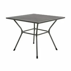 Grauer Stahl Gartentisch 90x90cm Für Terrassen - Klassisch - Hadiron