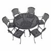 Große Landhaus Sitzgruppe Für 6 Personen Aus Aluminium Schwarz - Kings Bistroro