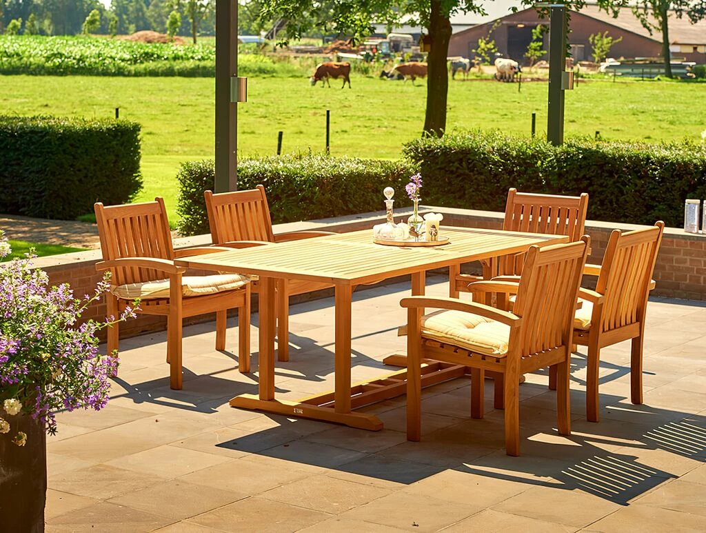 Großer Garten Holztisch - 200x100cm - Teakholz - Luke Gartentisch 7 Großer Garten Holztisch - 200x100cm - Teakholz - Luke Gartentisch – Bild 5