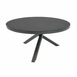 Großer Gartentisch Rund Mit Glaskeramikplatte Aus Aluminium - Zuna