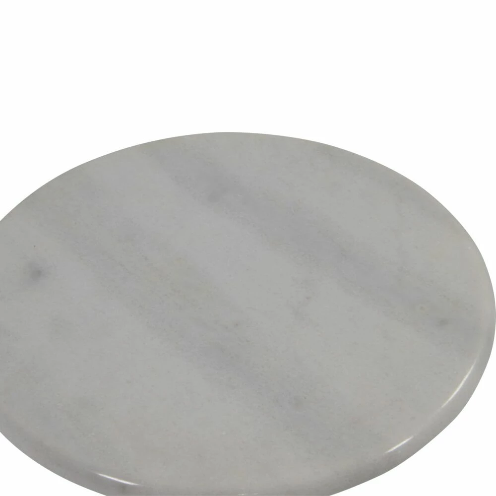 Gußeisen Beistelltisch Mit Weißer Marmorplatte - Beistelltisch Audra 4 Gußeisen Beistelltisch Mit Weißer Marmorplatte - Beistelltisch Audra – Bild 2