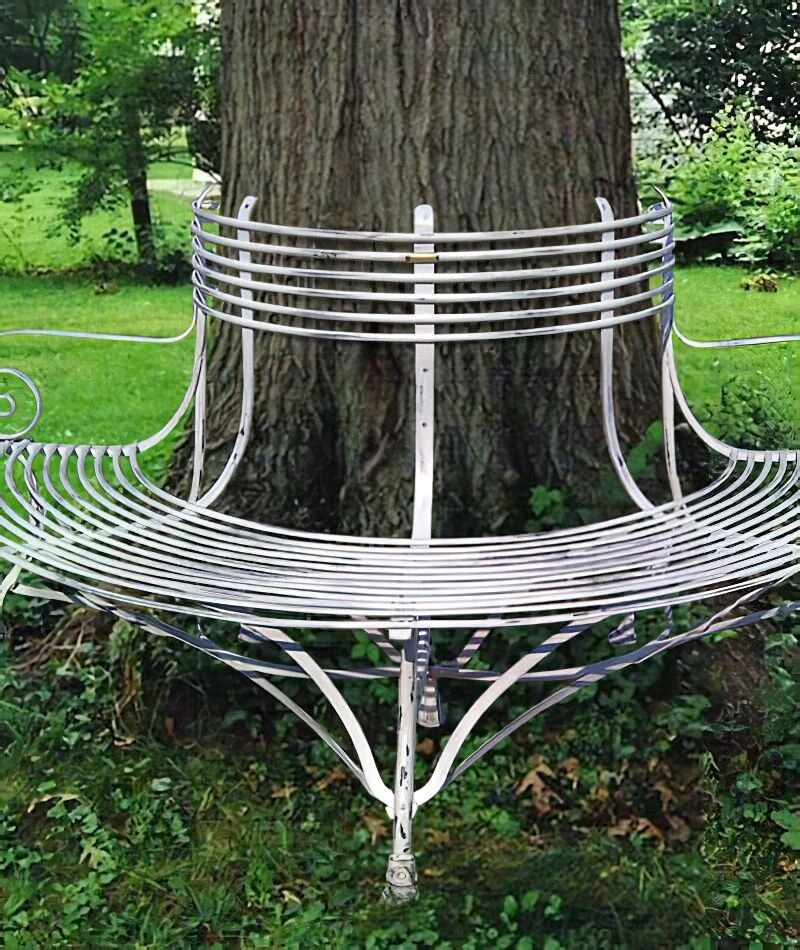 Halbrunde Bank Für Bäume Nostalgisch Antik - Egmond 4 Halbrunde Bank Für Bäume Nostalgisch Antik - Egmond – Bild 2