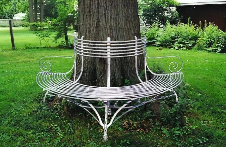 Halbrunde Bank Für Bäume Nostalgisch Antik - Egmond 5 Halbrunde Bank Für Bäume Nostalgisch Antik - Egmond – Bild 3