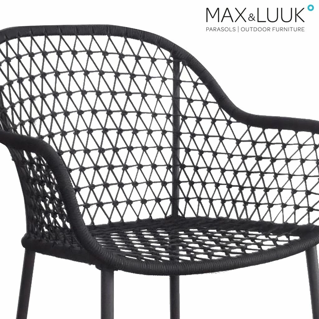 Hoher Geflecht Gartenstuhl Aus Aluminium Von Max & Luuk Für Den Outdoor Essbereich - Anna Stuhl 4 Hoher Geflecht Gartenstuhl Aus Aluminium Von Max & Luuk Für Den Outdoor Essbereich - Anna Stuhl – Bild 2