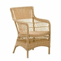 In Handarbeit Geflochtener Gartensessel In Hellbraun - Gartensessel Malte
