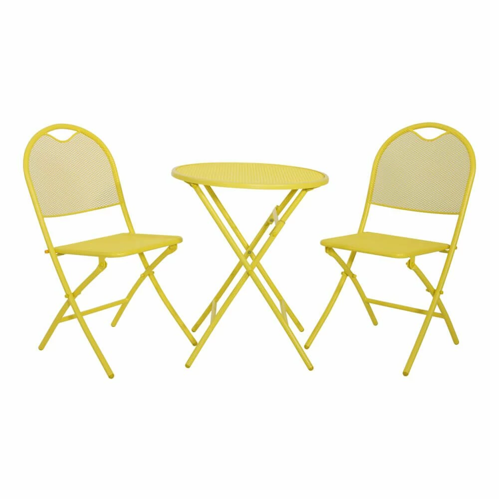Klappbares 2-Sitzer Kaffeeset In Gelb Oder Weiß - Bistroset Rosie 3 Klappbares 2-Sitzer Kaffeeset In Gelb Oder Weiß - Bistroset Rosie