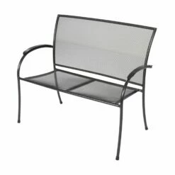 Klassische 2-Sitzer Gartenbank Aus Stahl In Anthrazit - Bank Hador