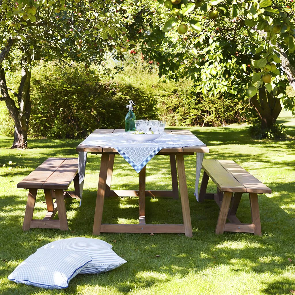Klassische Outdoor Sitzbank Aus Teakholz Ohne Rückenlehne - Gartenbank Elvina 4 Klassische Outdoor Sitzbank Aus Teakholz Ohne Rückenlehne - Gartenbank Elvina – Bild 2