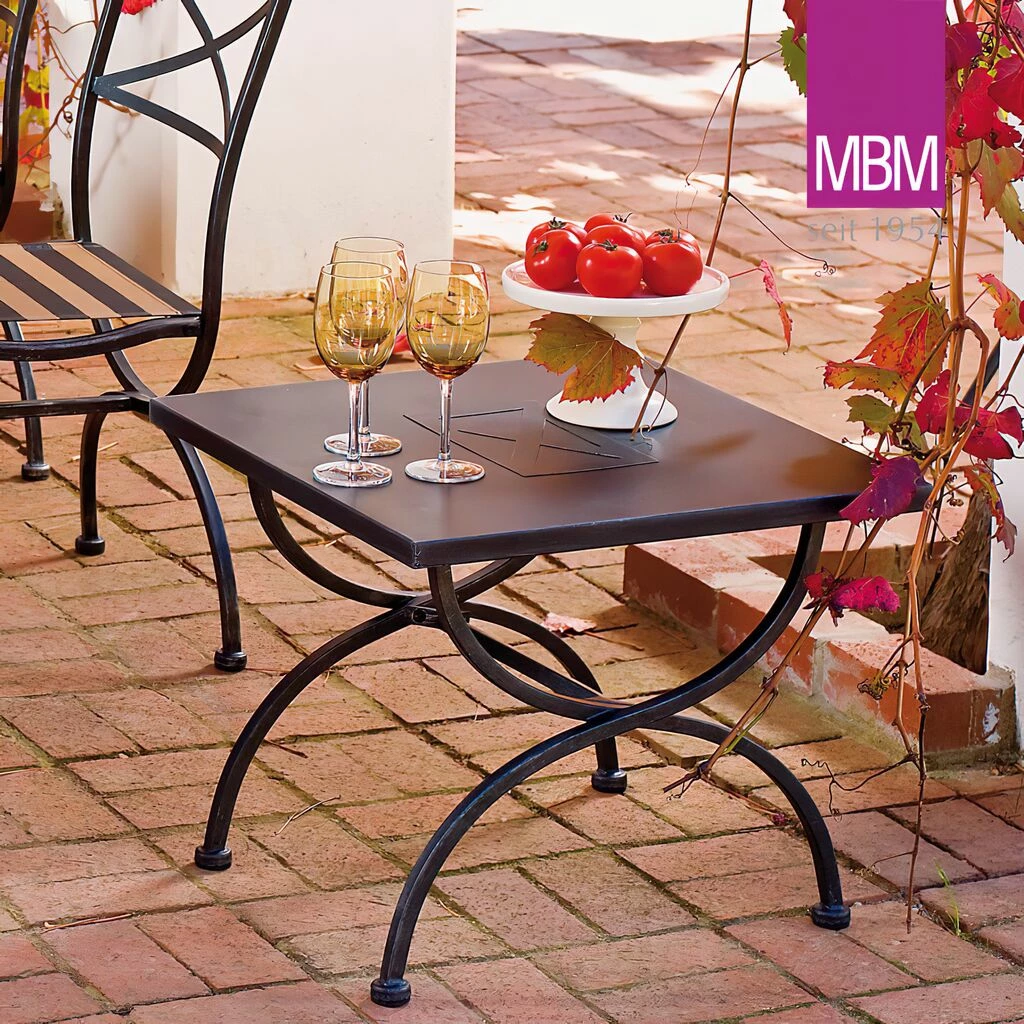 Kleiner Beistelltisch Aus Schmiedeeisen - Eckig - 60x60cm - MBM - Beistelltisch Medici 4 Kleiner Beistelltisch Aus Schmiedeeisen - Eckig - 60x60cm - MBM - Beistelltisch Medici – Bild 2