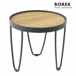 Kleiner Beistelltisch Für Den Garten - Borek - Edelstahl & Holz - Rund - Pesaro Beistelltisch
