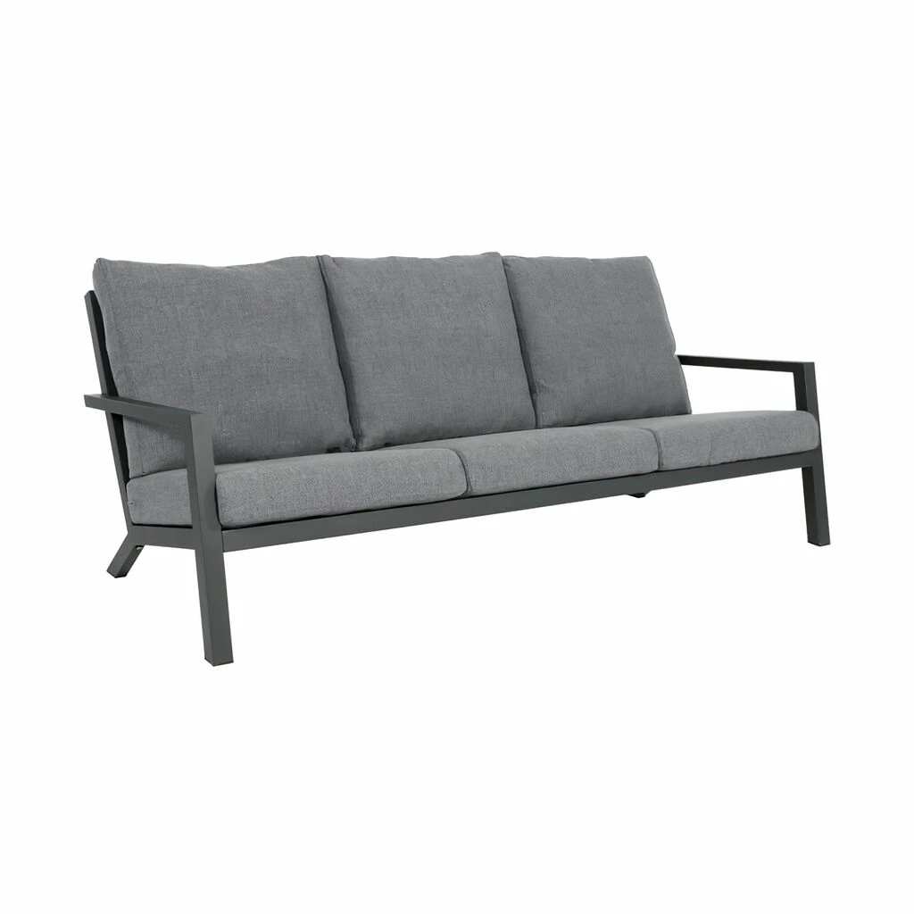 Loungesofa 3-Sitzer Mit Auflagen In Grau - Loungesofa Muran 3 Loungesofa 3-Sitzer Mit Auflagen In Grau - Loungesofa Muran
