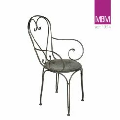 MBM Gartenstuhl Mit Armlehnen - Schmiedeeisen - Stapelbar - Sessel Boulevard