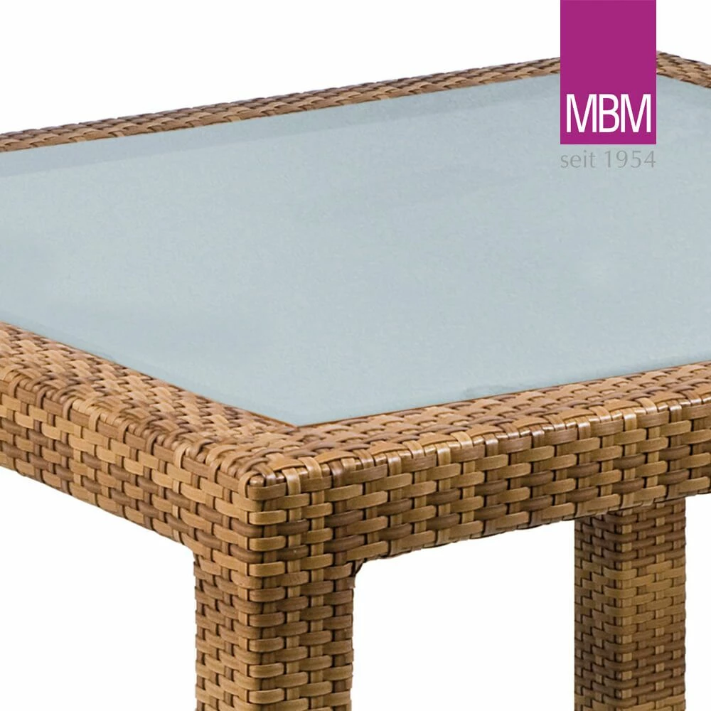 MBM Gartentisch Mit Glasplatte - Alu & Geflecht - 90x90cm - Gartentisch Bellini 4 MBM Gartentisch Mit Glasplatte - Alu & Geflecht - 90x90cm - Gartentisch Bellini – Bild 2