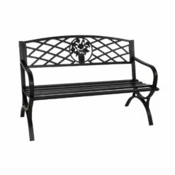 Metall Gartenbank Schwarz Mit Floralem Ornament - Gartenbank Amareill