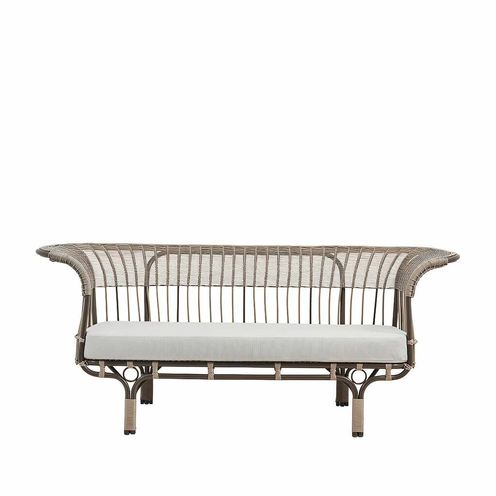 Moccafarbenes Sofa Für Den Garten Aus Alu-Rattan - Gartensofa Enna 3 Moccafarbenes Sofa Für Den Garten Aus Alu-Rattan - Gartensofa Enna – Bild 2