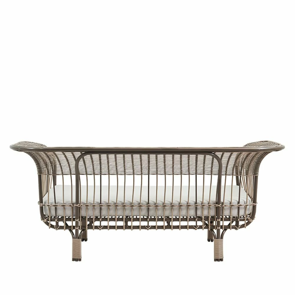 Moccafarbenes Sofa Für Den Garten Aus Alu-Rattan - Gartensofa Enna 4 Moccafarbenes Sofa Für Den Garten Aus Alu-Rattan - Gartensofa Enna – Bild 3