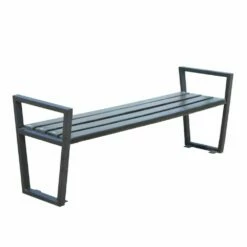 Moderne Gartenbank Aus Holz Und Metall Mit Armlehne - Göran