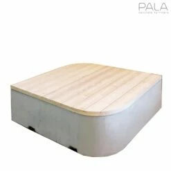 Moderne Outdoor Sitzinsel Aus Beton Und Lärchenholz - Kurvi