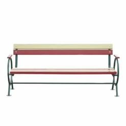 Moderne Parkbank Aus Metall Und Holz Mit Armlehne - Finia