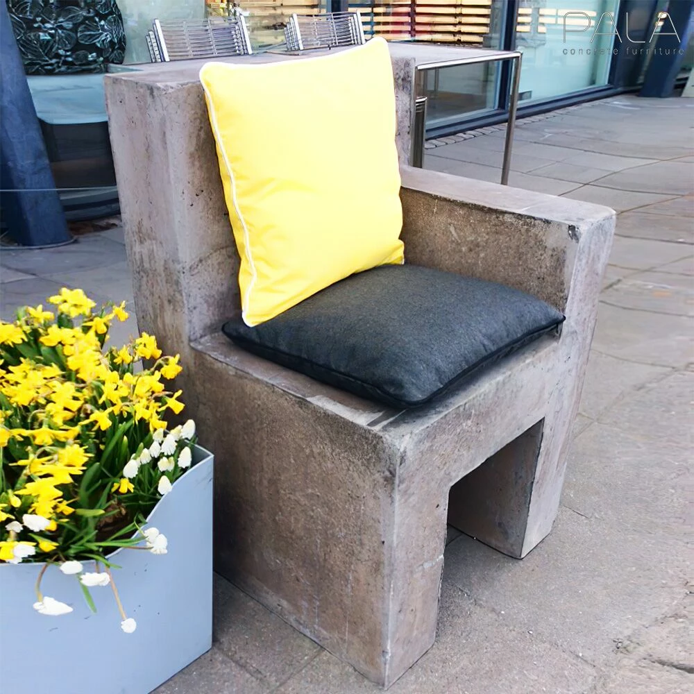 Moderner Gartenstuhl Mit Lehne Aus Beton - Wetterbeständig - Henna 4 Moderner Gartenstuhl Mit Lehne Aus Beton - Wetterbeständig - Henna – Bild 2