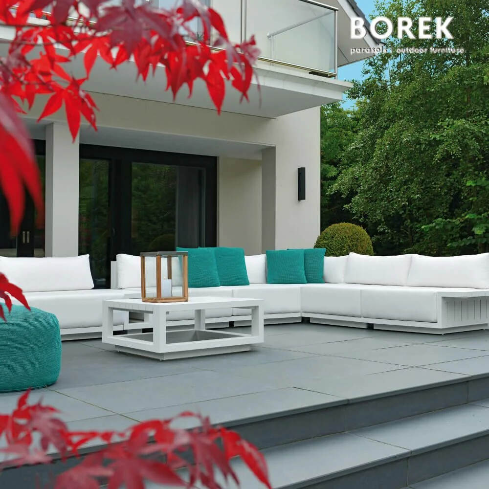Modernes Ecksofa - Weiß - Gartenlounge Komplettset - Borek - Aluminium - Murcia Gartenlounge 3 Modernes Ecksofa - Weiß - Gartenlounge Komplettset - Borek - Aluminium - Murcia Gartenlounge