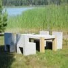 Modernes Gartenmöbel-Set - Tisch Und Stühle Aus Beton - Kenna -GARTENTRAUM Verkäufe modernes gartenmoebel set tisch und stuehle aus beton kenna