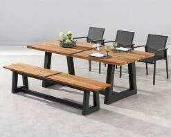 Modernes Möbel-Set Aus Teakholz, Alu Und Ergotex - Tekka Möbel-Set -GARTENTRAUM Verkäufe modernes moebel set aus teakholz alu und ergotex tekka moebel set2