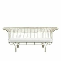 Modernes Weißes Outdoor-Sofa Aus Alu-Rattan - Gartensofa Enna