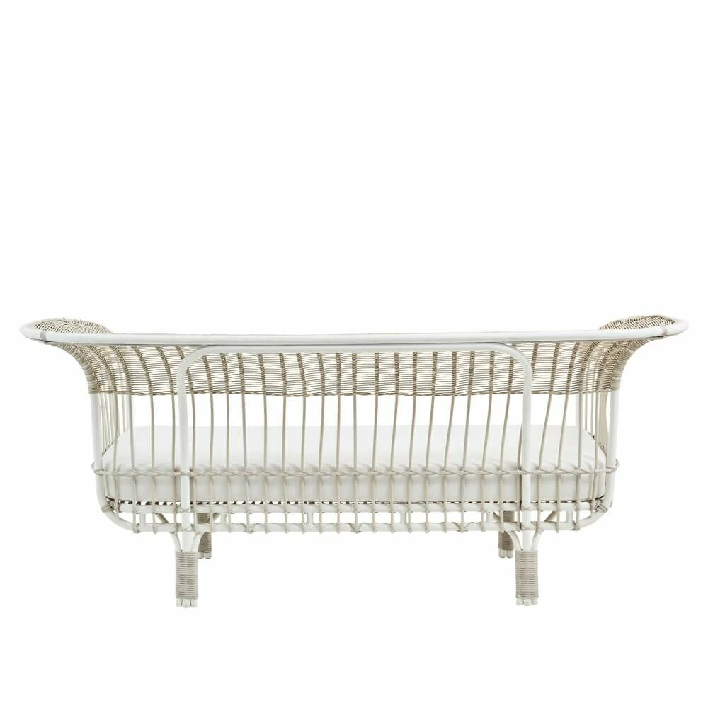 Modernes Weißes Outdoor-Sofa Aus Alu-Rattan - Gartensofa Enna 4 Modernes Weißes Outdoor-Sofa Aus Alu-Rattan - Gartensofa Enna – Bild 2