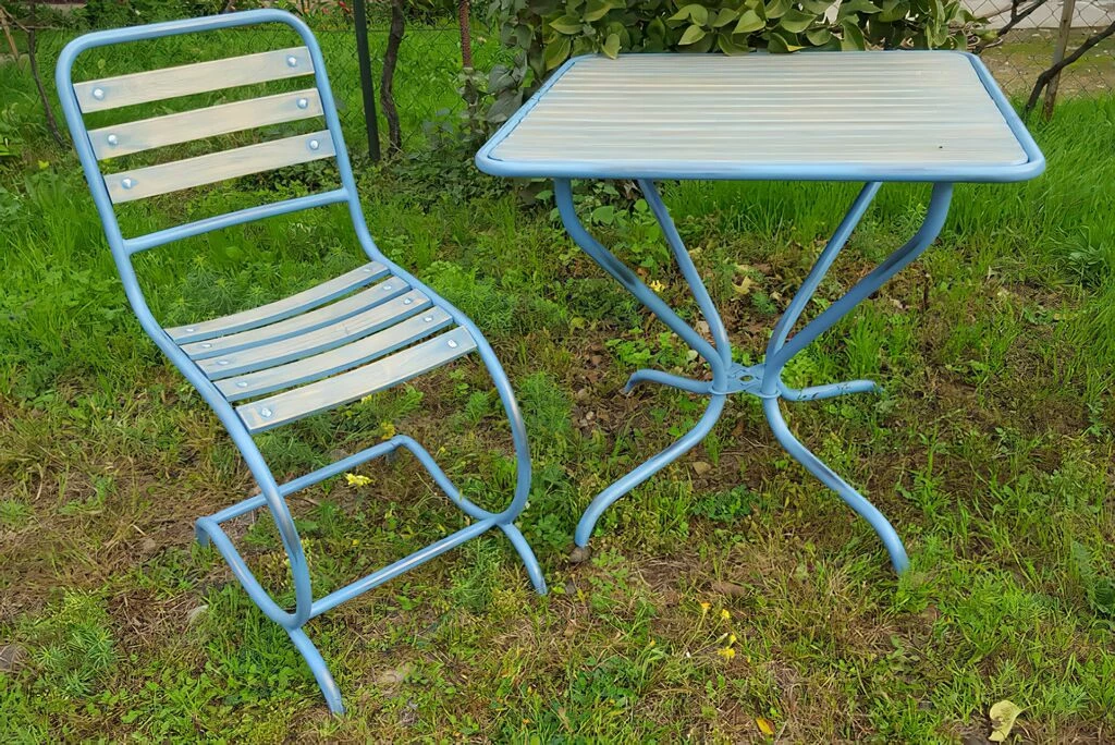 Nostalgische Gartenmöbel Aus Stahl & Holz - Achille 4 Nostalgische Gartenmöbel Aus Stahl & Holz - Achille – Bild 2