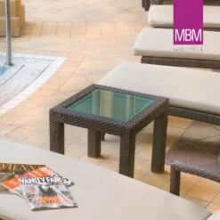 Outdoor Beistelltisch Von MBM - Alu, Polyrattan & Glas - 50x50cm - Beistelltisch Bellini -GARTENTRAUM Verkäufe outdoor beistelltisch von mbm alu polyrattan glas 50x50cm beistelltisch bellini2