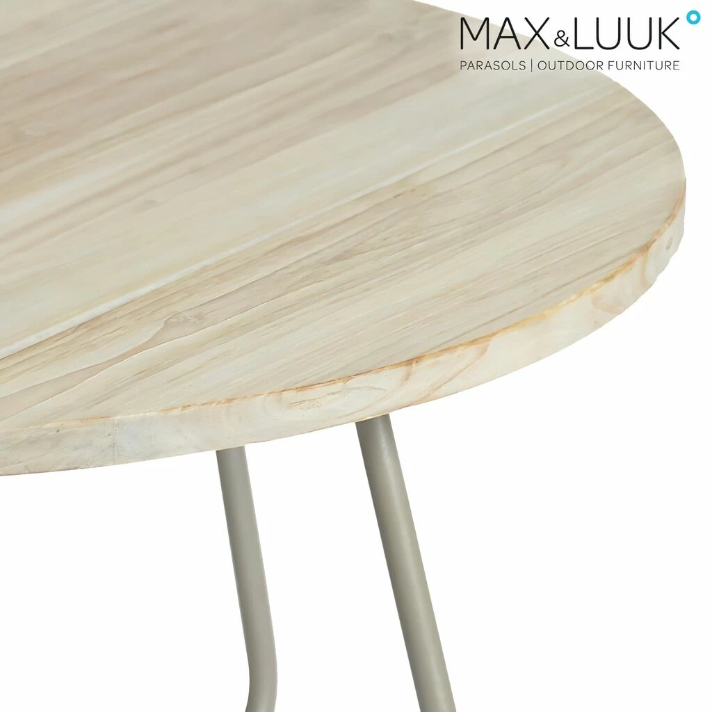 Outdoor Couchtisch Aus Aluminium & Teakholz - 80cm - Rund - Max&Luuk - Lily Loungetisch 4 Outdoor Couchtisch Aus Aluminium & Teakholz - 80cm - Rund - Max&Luuk - Lily Loungetisch – Bild 2