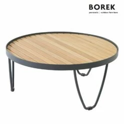 Outdoor Couchtisch Von Borek - Rund - Edelstahl & Teak Holz - Pesaro Couchtisch