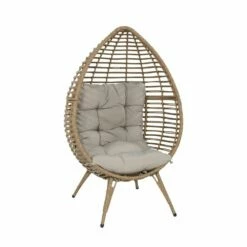 Outdoor-Korbsessel Mit Polster - Gartensessel Osni