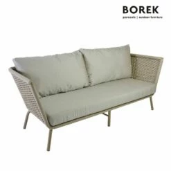 Outdoor Sofa Von Borek - Beige - Modern - Alu & Seil-Geflecht - Mit Kissen - Valldemossa Gartensofa