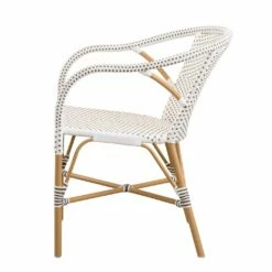 Outdoor Stapelstuhl Mit Armlehnen In Weiß Und Hellbraun - Gartensessel Mette -GARTENTRAUM Verkäufe outdoor stapelstuhl mit armlehnen in weiss und hellbraun gartensessel mette3