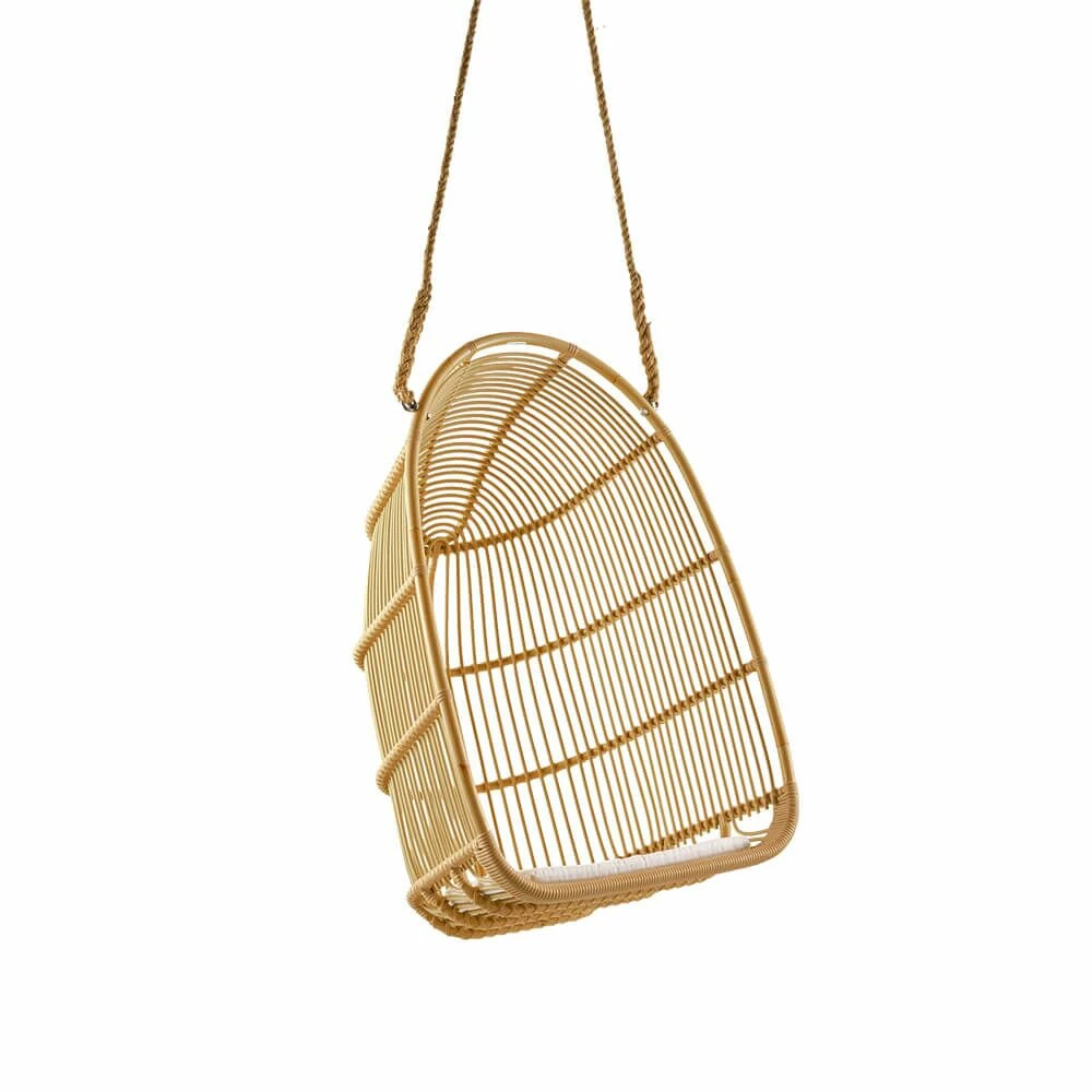 Ovaler Geflecht-Sessel Zum Aufhängen In Hellbraun Mit Seil - Hängesessel Erla 4 Ovaler Geflecht-Sessel Zum Aufhängen In Hellbraun Mit Seil - Hängesessel Erla – Bild 2