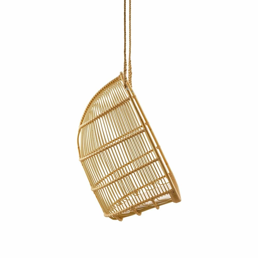 Ovaler Geflecht-Sessel Zum Aufhängen In Hellbraun Mit Seil - Hängesessel Erla 5 Ovaler Geflecht-Sessel Zum Aufhängen In Hellbraun Mit Seil - Hängesessel Erla – Bild 3