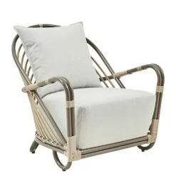 Pflegeleichter Moccafarbener Outdoor Sessel Aus Aluminium - Loungesessel Blenda