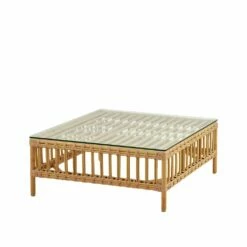 Quadratischer Beistelltisch Für Die Gartenlounge In Natürlichen Braunton - Loungetisch Stine