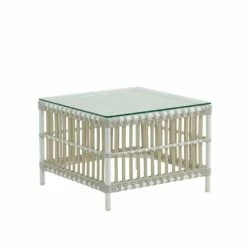 Quadratischer Beistelltisch Für Die Outdoor-Lounge In Weiß - Beistelltisch Caya