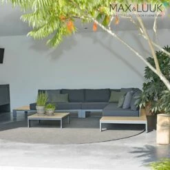 Quadratischer Kaffeetisch Für Die Loungeecke Aus Aluminium Und Teakholz - Mick Couchtisch -GARTENTRAUM Verkäufe quadratischer kaffeetisch fuer die loungeecke aus aluminium und teakholz mick couchtisch2