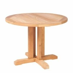 Robuster Garten Holztisch - Rund - Teakholz - Ava Gartentisch